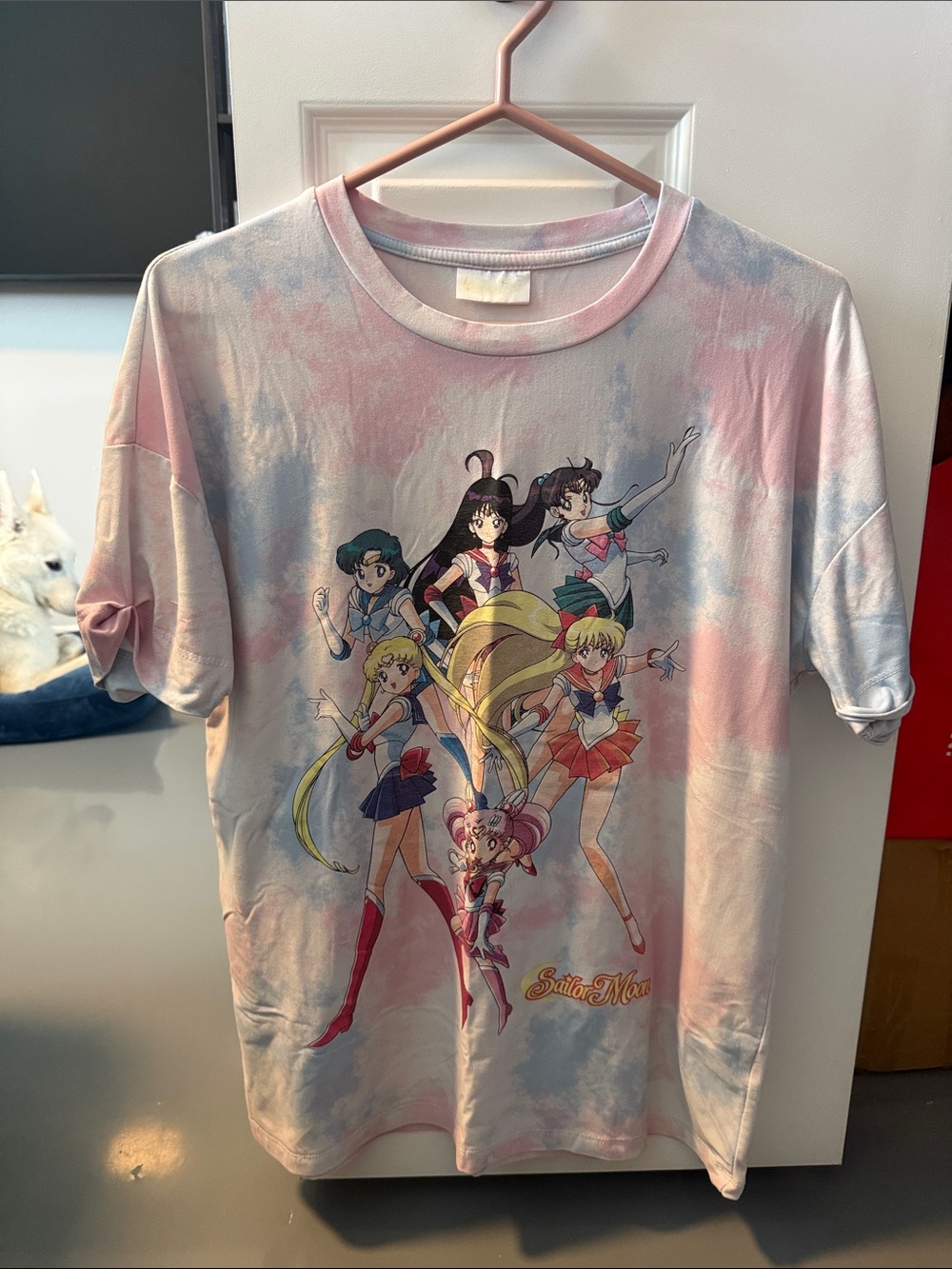 Sailor Moon Pink Tie-Dye Graphic Short Sleeve Tee